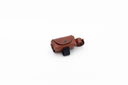 Leather Poop Bag Holder with Logo (Brown or Black) 2